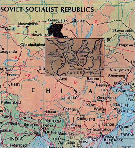 A map of China, showing the Distance Kwan Hong Kee travelled.